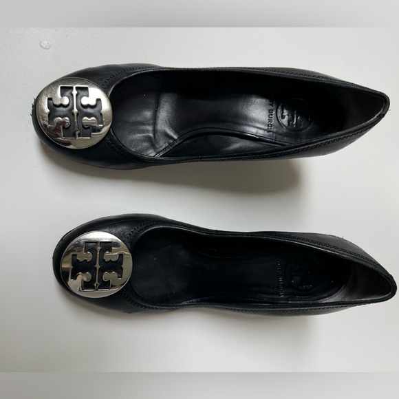 Tory Burch Black Leather Wedge - Picture 3 of 15